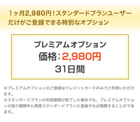 youbride プレミアムオプションの料金